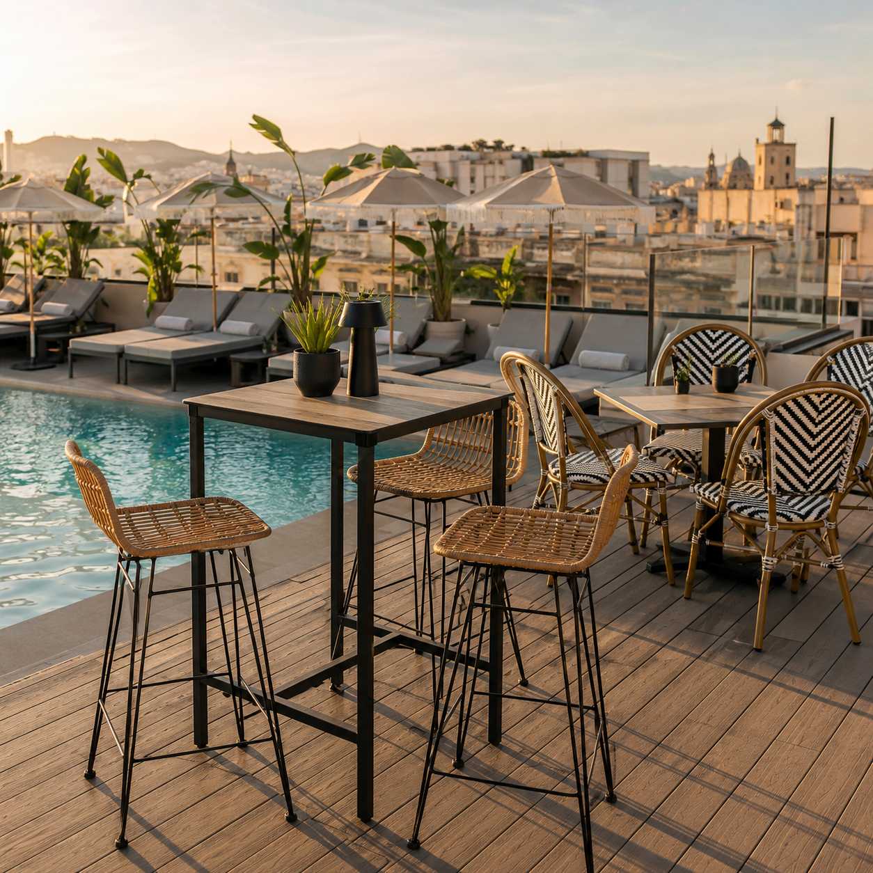 mobiliario para hoteles con piscina